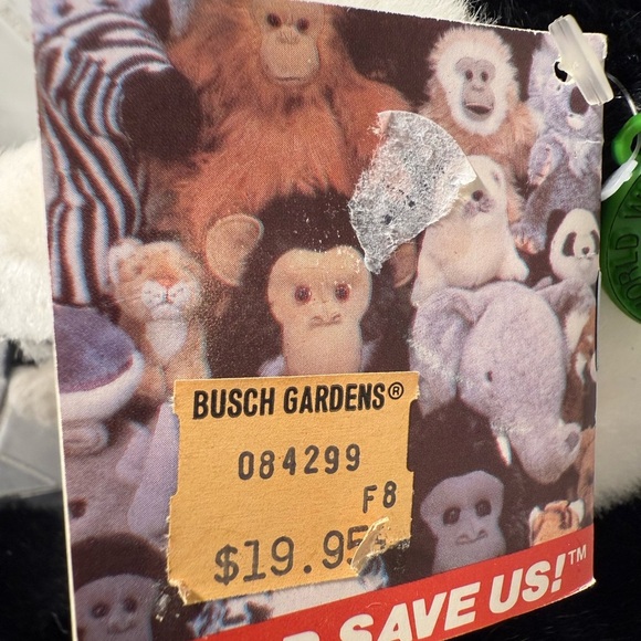 Panda Plush Stuffed Animal Busch Gardens VINTAGE World Wildlife Fund 1999 - Picture 7 of 8